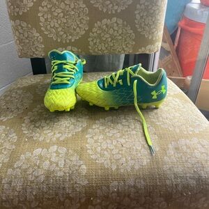 Under Armour Kids' Blue and Yellow Soccer cleats
